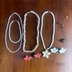 Lot Bundle Beaded Beach Tropical Flower Hawaiian Jewelry Earrings Necklaces